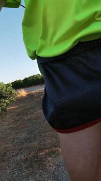 Tight Shiny Sport Shorts Bulging Routine (freeballing Outdoors)