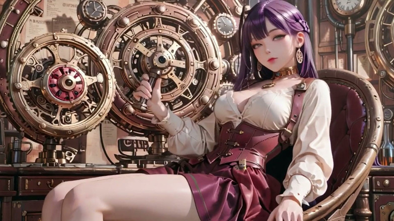Seraphina Vale: Purple Hairs in a Steam Fantasy!