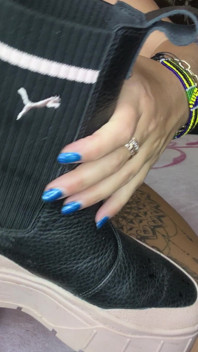 My Cool Leather Boots and Me on the Bed Playing with My Hairy Pussy!