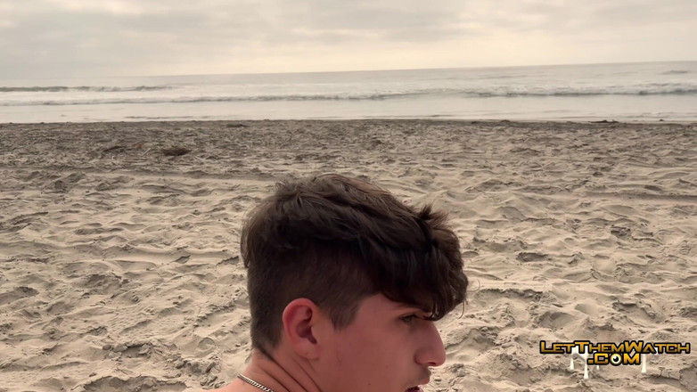 Let them watch: Public Fucking Younger Twink Bareback Caught Hardcore Public Beach Sex