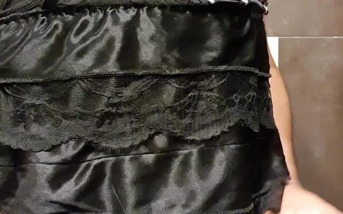 Sexy shinny clothes: Black Sexy Baby Doll and Blue Sweet Panties