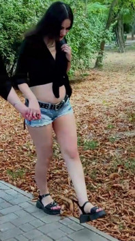 Two Lesbian Mistresses Are Strolling Through the Park