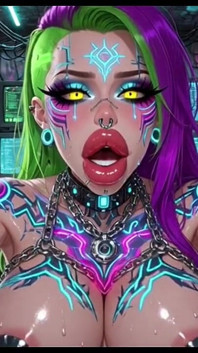 Cyberpunk Style Women Bouncing Boobs, Ai Animation