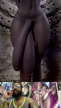 Big Breast Dark Elf Shows You Her Double Futa Cock for You to Suck on