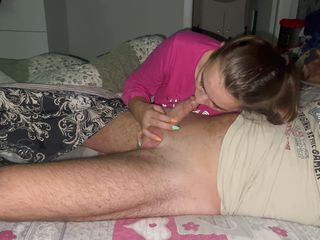 fantasycouplexxx: 아침에 오럴하고 입에 사정 - 딥쓰롯