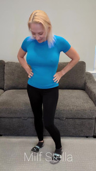 Blue Compression Shirt with Black Yoga Pants
