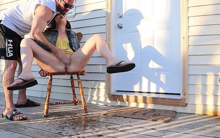 JessTonySquirts: Squirting in Outdoor as Neighbours Watch Us