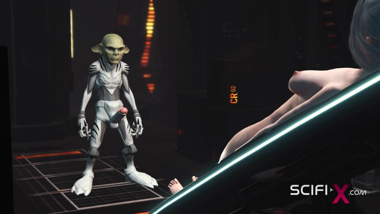SciFi-X: Seks dengan alien dalam pesawat luar angkasa. Cewek seksi rambut...