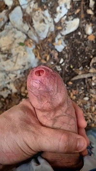 Phimosis bố công khai. Vuốt ve chậm rãi, precum ở khắp mọi nơi