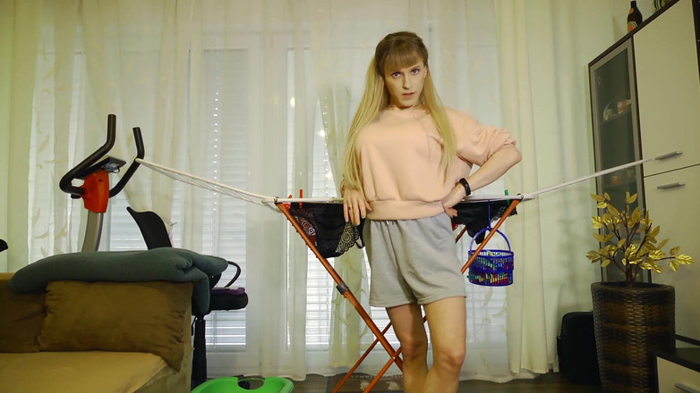 TV_Helena: Tranny Gives Jerk off Instructions While Doing the Laundry! if...