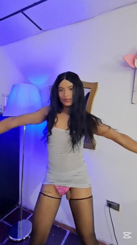 Valeria Dances and Models Her Cock Until She Explodes with Milk.