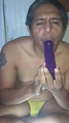 Solo content: Showing My Dick Sucking Skills on a Dildo