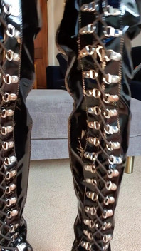 Herrin jessica pvc-halterhohe stiefel