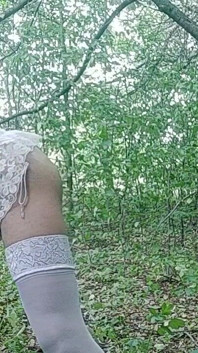 Masturbating in the Forest with an Anal Plug