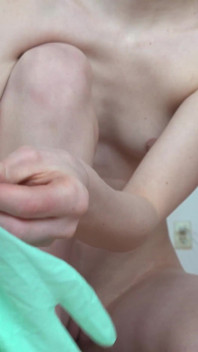 Latex handschoen klinkt en speel