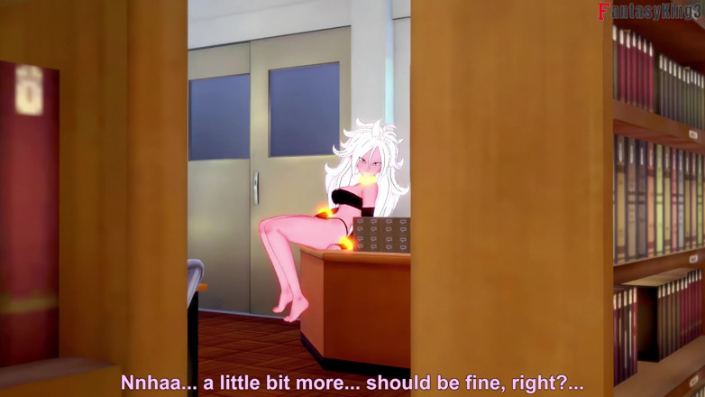 Fantasy king: Android 21 se masturbe dans la bibliothèque alors je l’aide - Série...