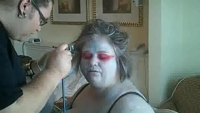 BBW nurse Vicki adventures with friends: Air Brushing Makeup For ssbbw Model