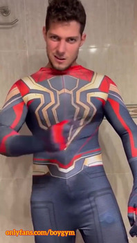 My Big Cock Cums! Surprise Spiderman Transition