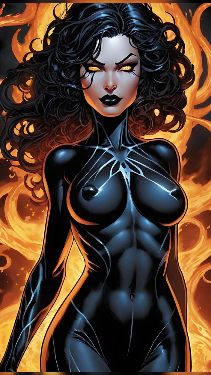 LustRender: Nude Obsidian Flame Shadow Tendrils