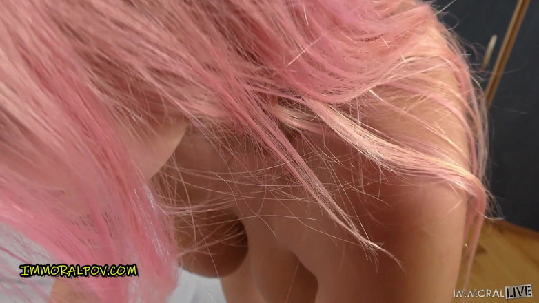 Immoral POV: Angel Wicky’s hairy pierced pussy &amp; tight asshole pounded by dinosaur...