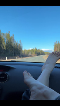 Feet on the dashboard