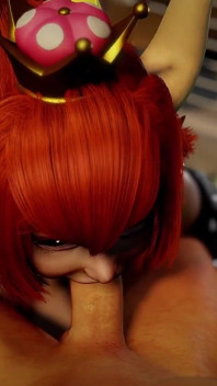 Bowsette sání ptáka v POV | Super Porno parodie Mario