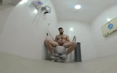 Edging in Public Toilet After Beach Workout - Full Clip