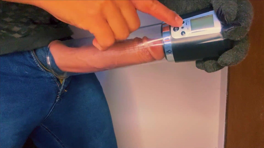 Massaged a Big Dick with a New Massage Pump Orgasms (Greedy truck)