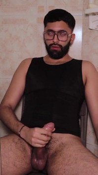 Camilo Brown Intensely Edging His Big Cock Shooting His Cum Multiple Times and Squirting on His Black Shirt