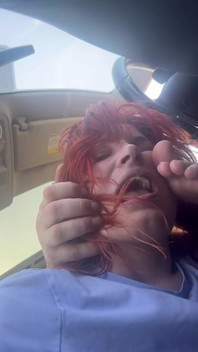 Licking Feet, Hard Face Slapping While Driving
