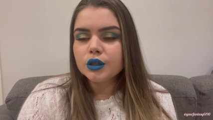 Your fantasy studio: Play with smoke with light blue lipstick