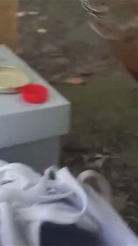 Dirty Soles with Chocolate and Ketchup in Each Nike Air Force 1 Sneakers, Then Walk in the Park and the Streets
