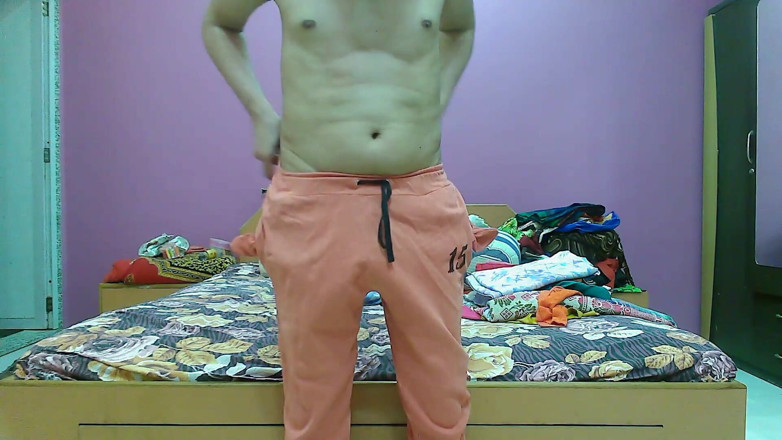 Cute & Nude Crossdresser: Cute and nude sissy femboy Sweet Lollipop in the bedroom.