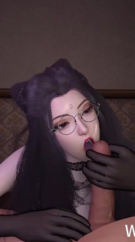 Sclavă asiatică sexy 3D cu ciorapi sexy a fost futută