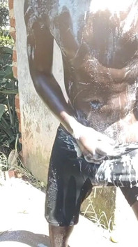 Black Teen Showering While Masturbating in Neighbors Washrooms