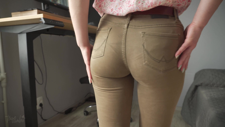 Teasecombo 4K: Naughty Colleague Showing off Wedgie Pussy