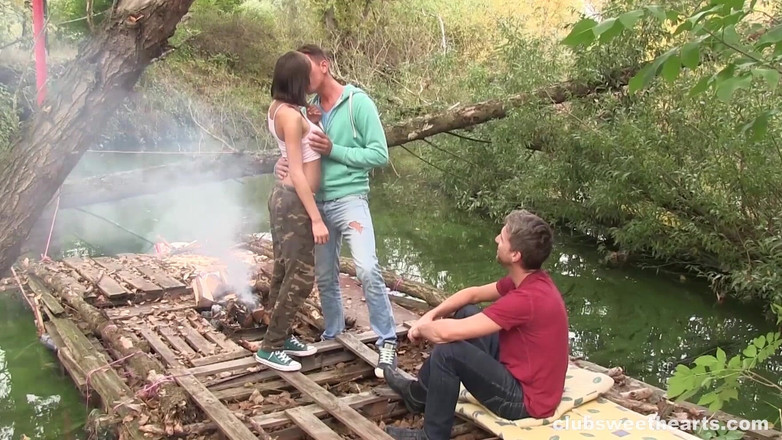 GroupSexSweetHearts: Busty Teen Gets Spit Roasted Outdoors