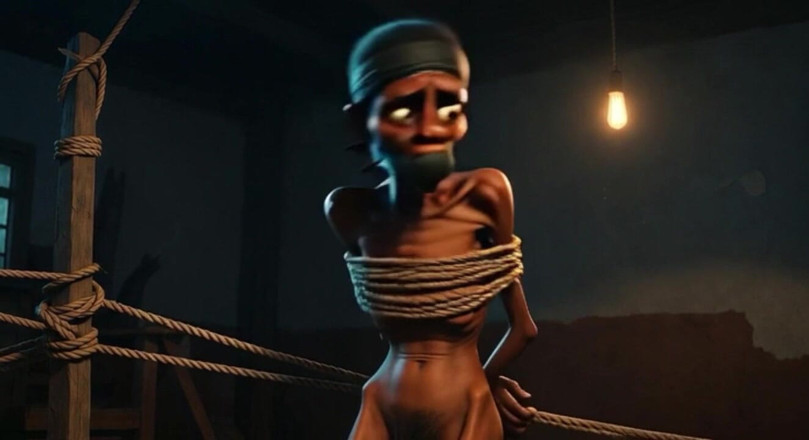 YOUR BEST FANTASY: Une Africaine fragile attachée - une bite désespérée et avide de...