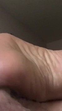 Stepaunt Annette Gives Footjob While She Pretends to Be