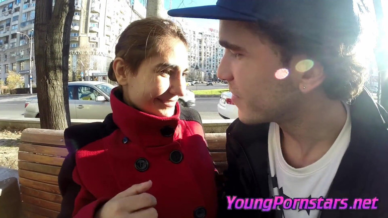 Young Pornstars: Couple meeting on the street and deciding to go for...
