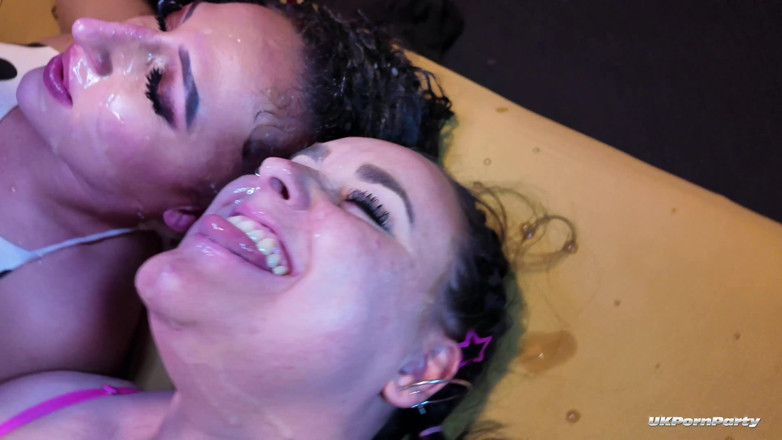 100% Amateur Gangbang and Bukkake from the UK!: เซ็กซ์หมู่ interracial สุดเฮิร์ดคอร์กับสาวสวยหลายคน