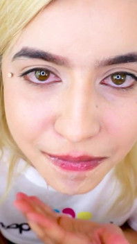 18 year old amateur teen Ivonna Winter no hands cum swallow blowjbo