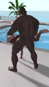 Two black bodyguards fuck hard young beautiful girls in an expensive villa