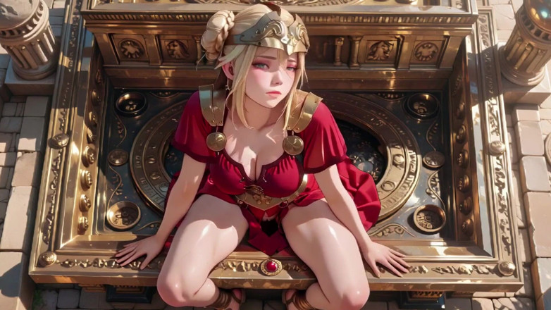 Tay Swift X: 빨간 갑옷 여왕! 로마 복도를 바라보고, 치마를 들어 올리고, 입술에 손을 대고 당신을 괴롭히는...