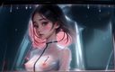 Mixi Maya: Fete drăguțe japoneze topless sub ploaie