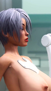 Seks panas di teluk medis sci-fi. Android kontol seksi 3d menyetubuhi keras seorang cewek muda hot