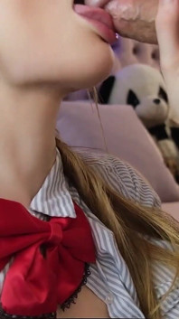 Juicy Blowjob in College Uniform