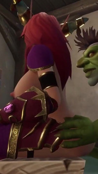 एक योगिनी दो goblins के साथ तीन लोगों की चुदाई करती है । Warcraft Parody