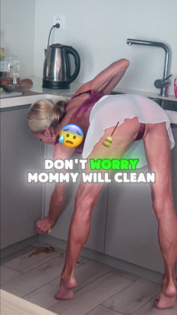 Barbie MILF - Stepson Made a Mess in Kitchen