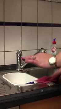 Mature Granny Threesome in the Kitchen